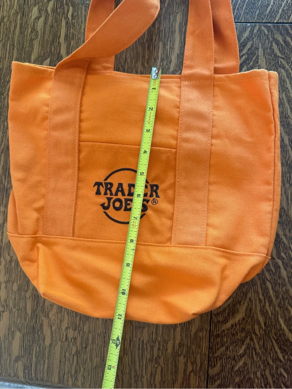 Trader Joe's Orange mini Canvas Tote Bag